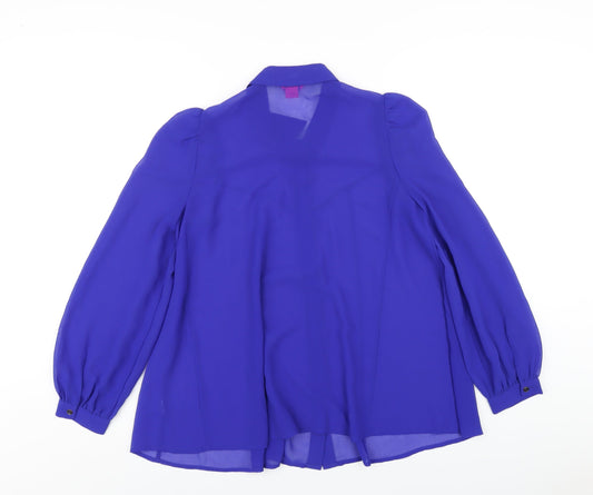 Womens UK Size 8 Monsoon Blue Basic Button-Up