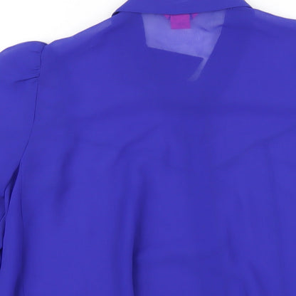 Womens UK Size 8 Monsoon Blue Basic Button-Up