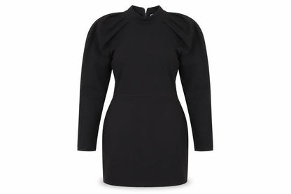 ASOS Womens Black Polyester A-Line Size 12 Mock Neck Zip