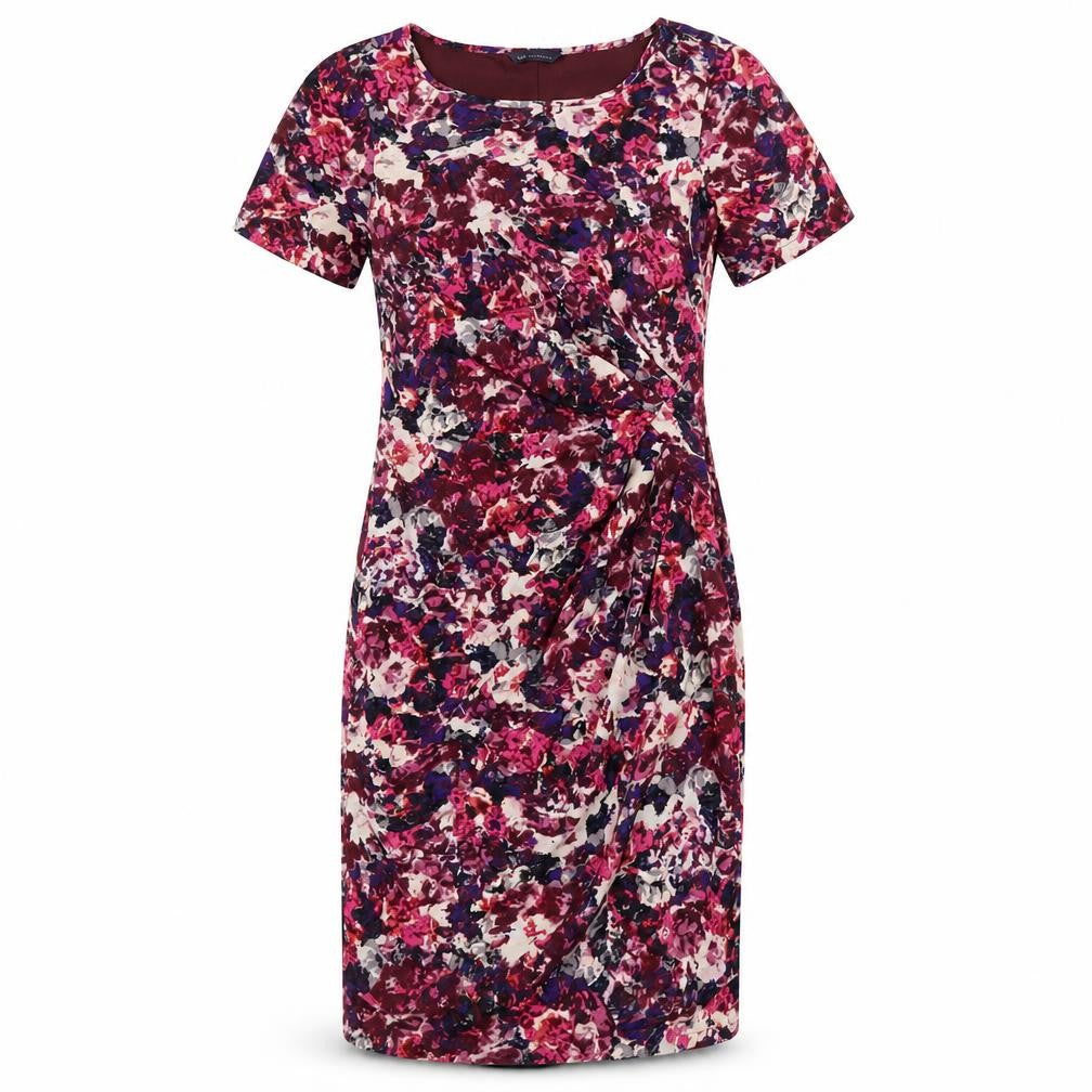 Marks and Spencer Womens Multicoloured Geometric Polyester Bodycon Size 8 Round Neck Zip