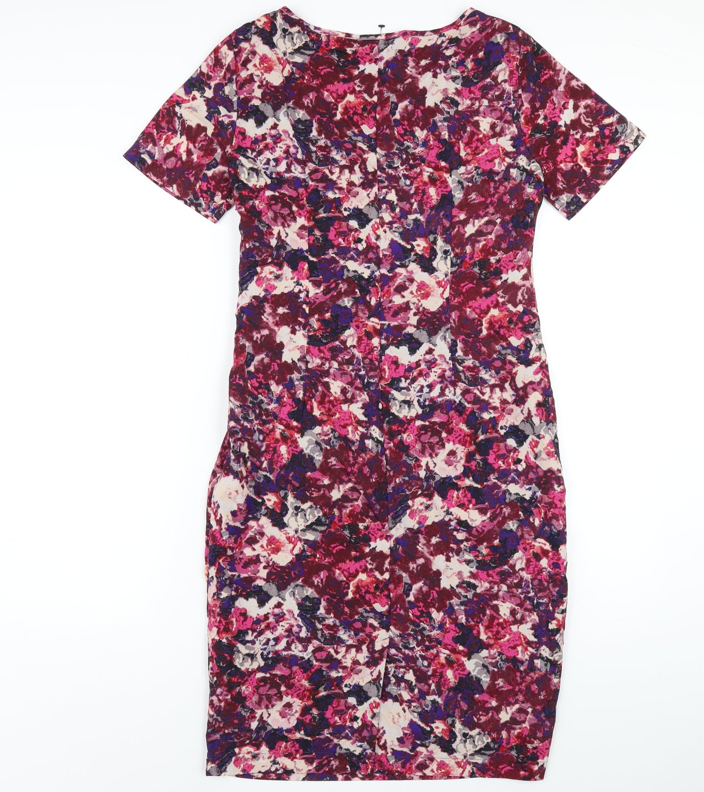 Marks and Spencer Womens Multicoloured Geometric Polyester Bodycon Size 8 Round Neck Zip
