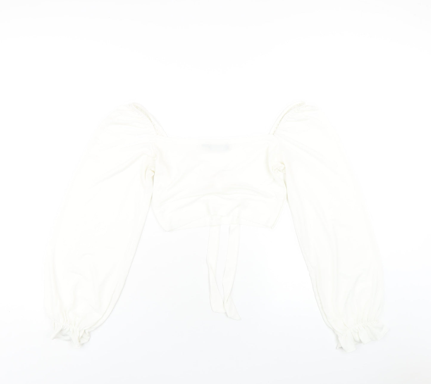 Womens UK Size 6 PRETTYLITTLETHING White Cropped T-Shirt