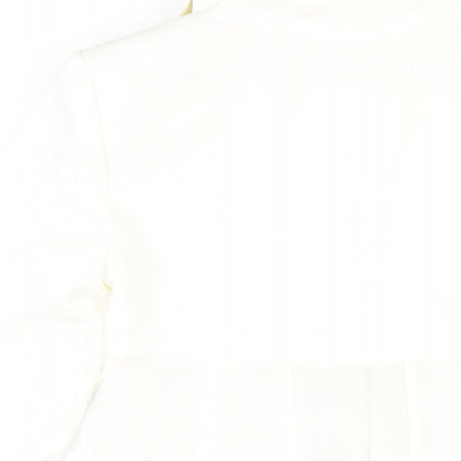 In the Style Womens White Polyester Jacket Dress Size 10 Collared Hook & Eye