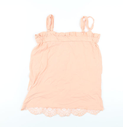 Select Womens Pink Cotton Camisole T-Shirt Size 8 Square Neck