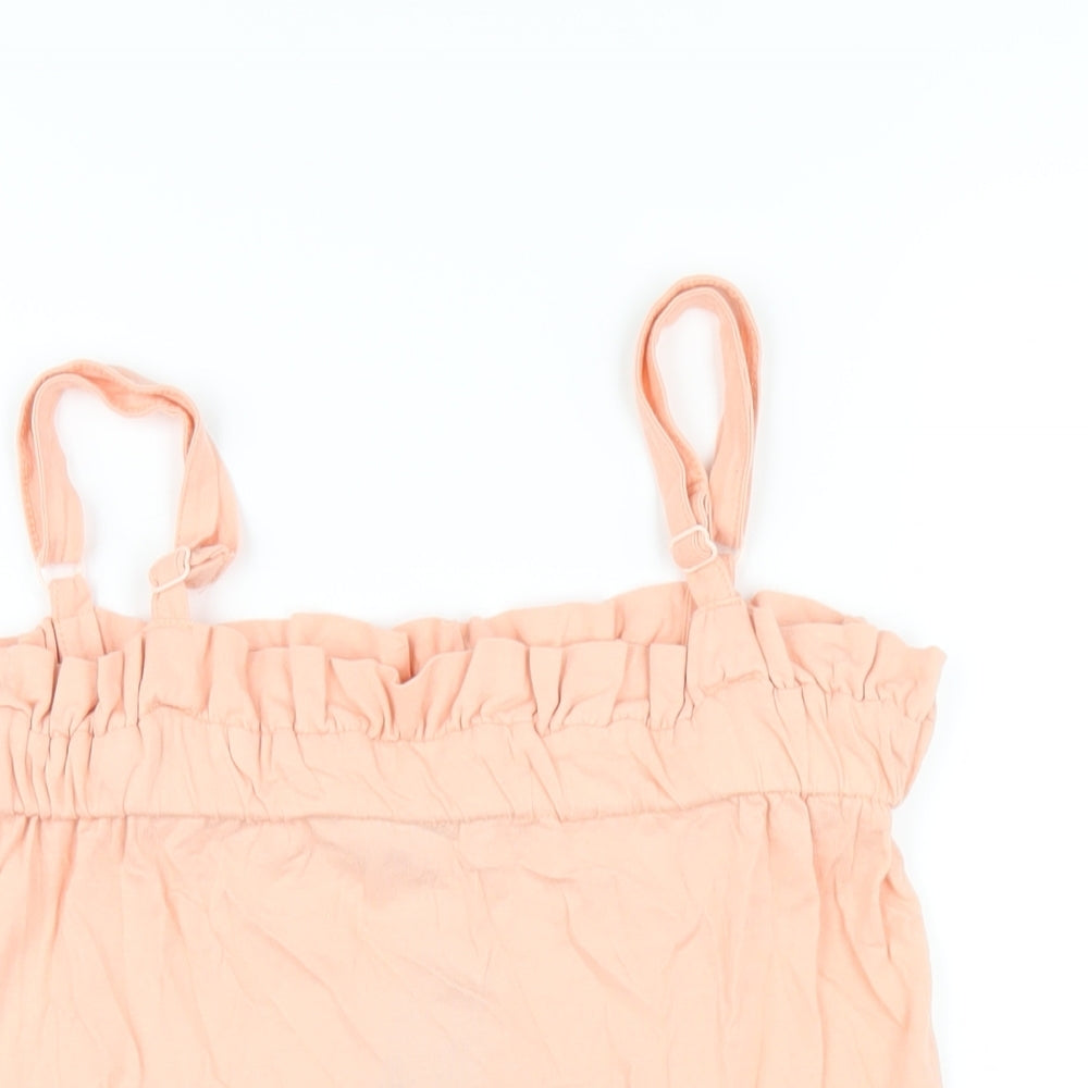 Select Womens Pink Cotton Camisole T-Shirt Size 8 Square Neck