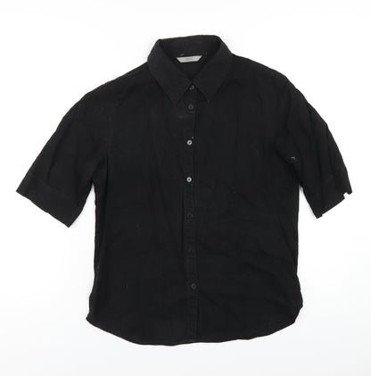 Womens UK Size 10 Marks and Spencer Black Basic Button-Up