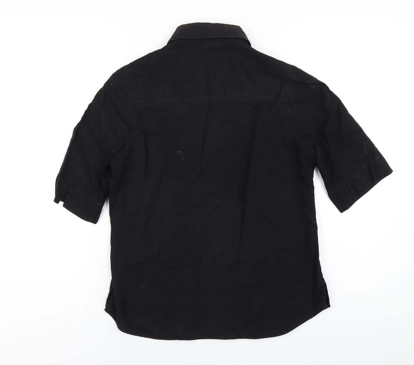Womens UK Size 10 Marks and Spencer Black Basic Button-Up