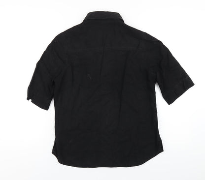 Womens UK Size 10 Marks and Spencer Black Basic Button-Up