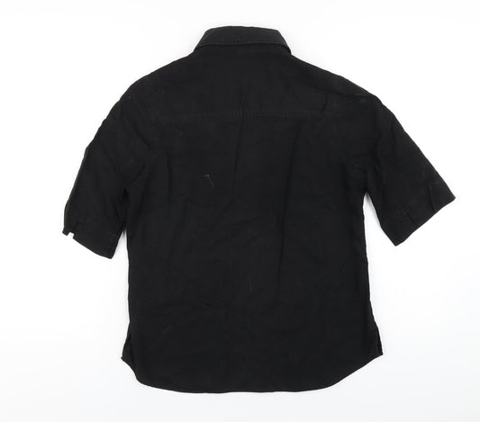 Womens UK Size 10 Marks and Spencer Black Basic Button-Up