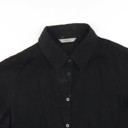 Womens UK Size 10 Marks and Spencer Black Basic Button-Up