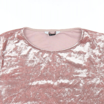 Womens UK Size 12 New Look Pink Basic T-Shirt