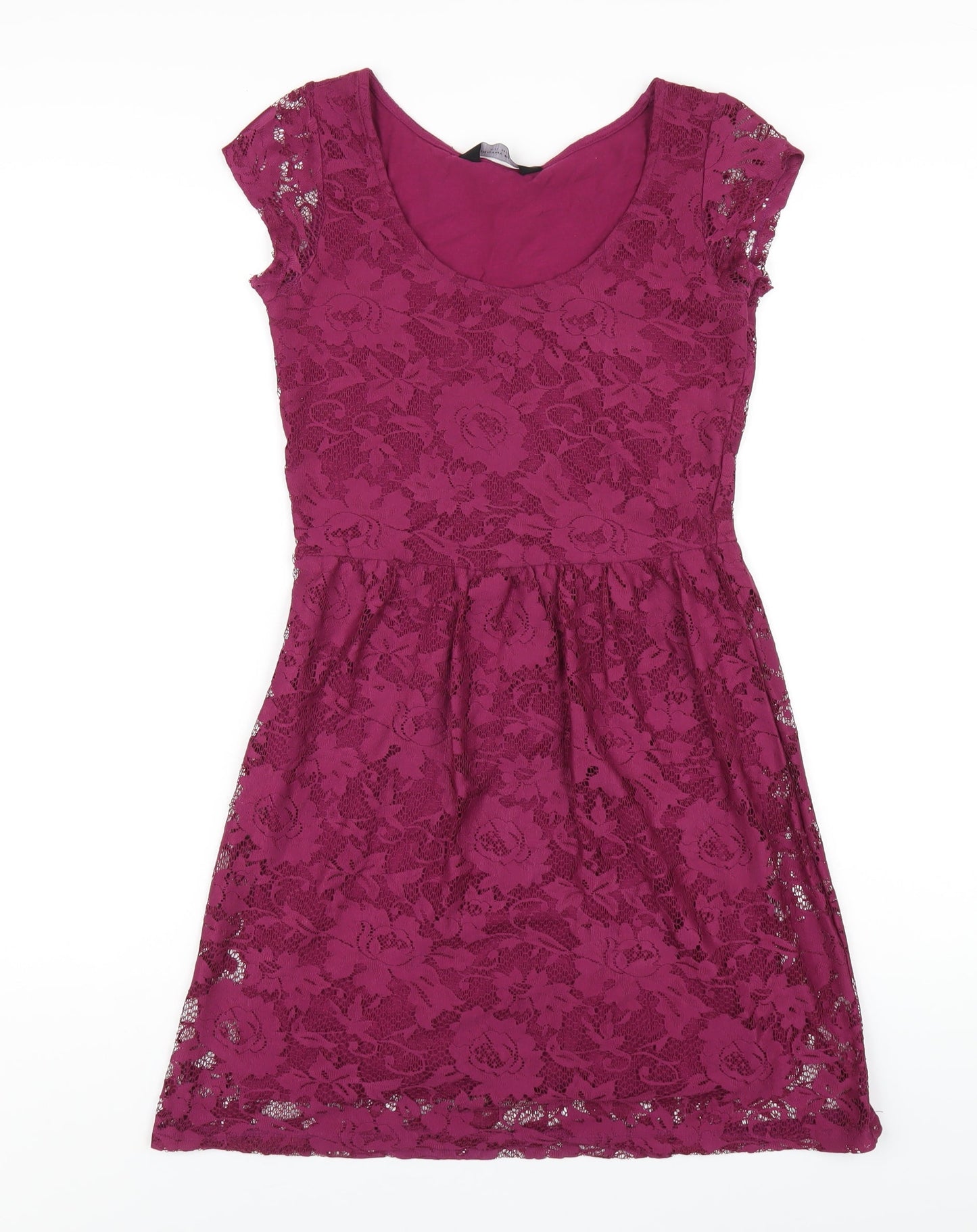 Dorothy Perkins Womens Purple Polyester A-Line Size 6 Round Neck Pullover