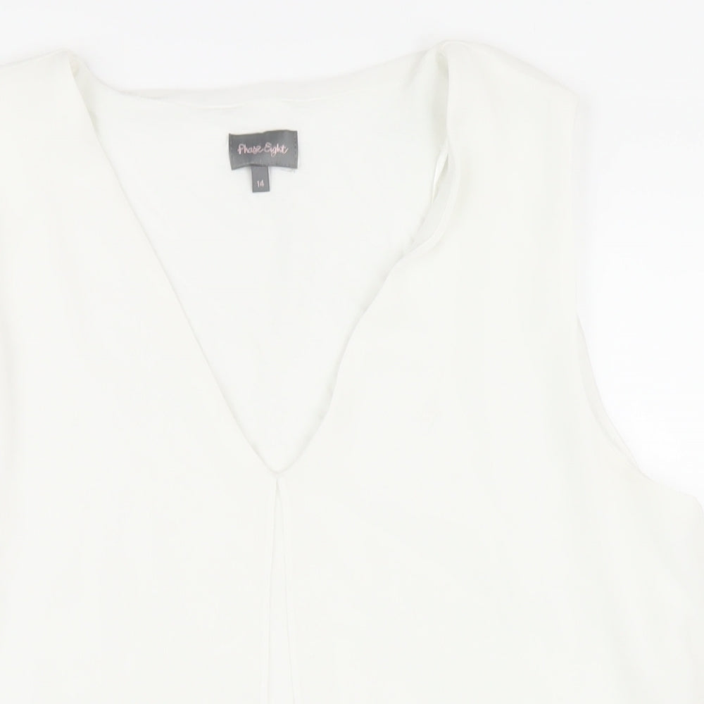 Womens UK Size 14 Phase Eight White Basic Tank