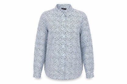 Womens UK Size 8 Editor's Cut Blue Basic Button-Up