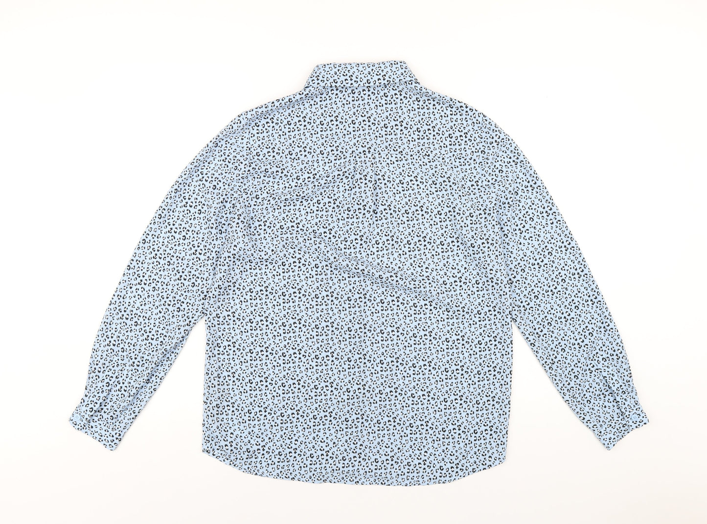 Womens UK Size 8 Editor's Cut Blue Basic Button-Up