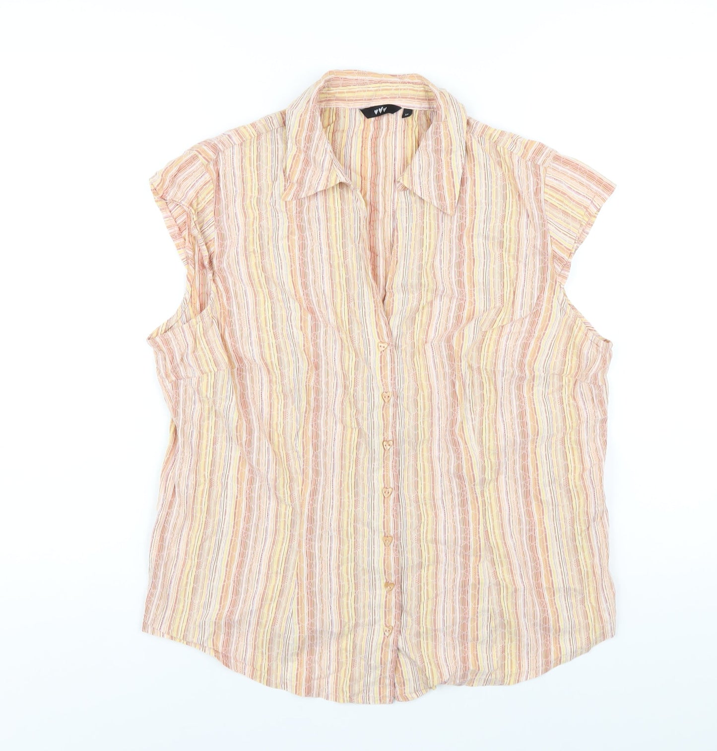 Womens UK Size 18 Per Una Orange Basic Button-Up
