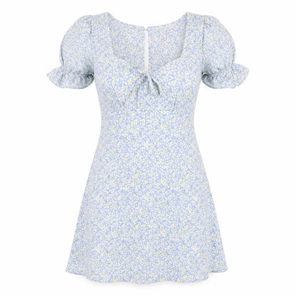 Topshop Womens Blue Geometric Polyester A-Line Size 6 Square Neck Pullover