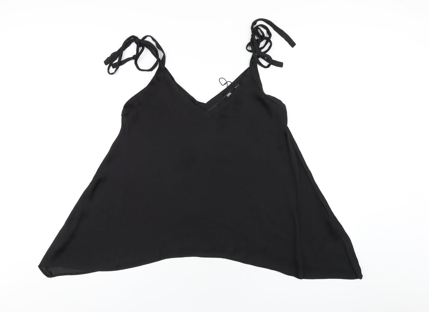 Womens UK Size S Zara Black Camisole T-Shirt