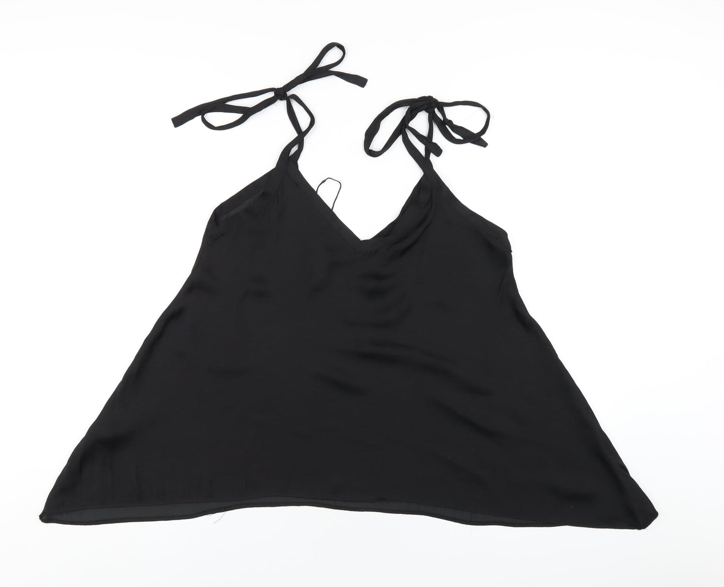 Womens UK Size S Zara Black Camisole T-Shirt
