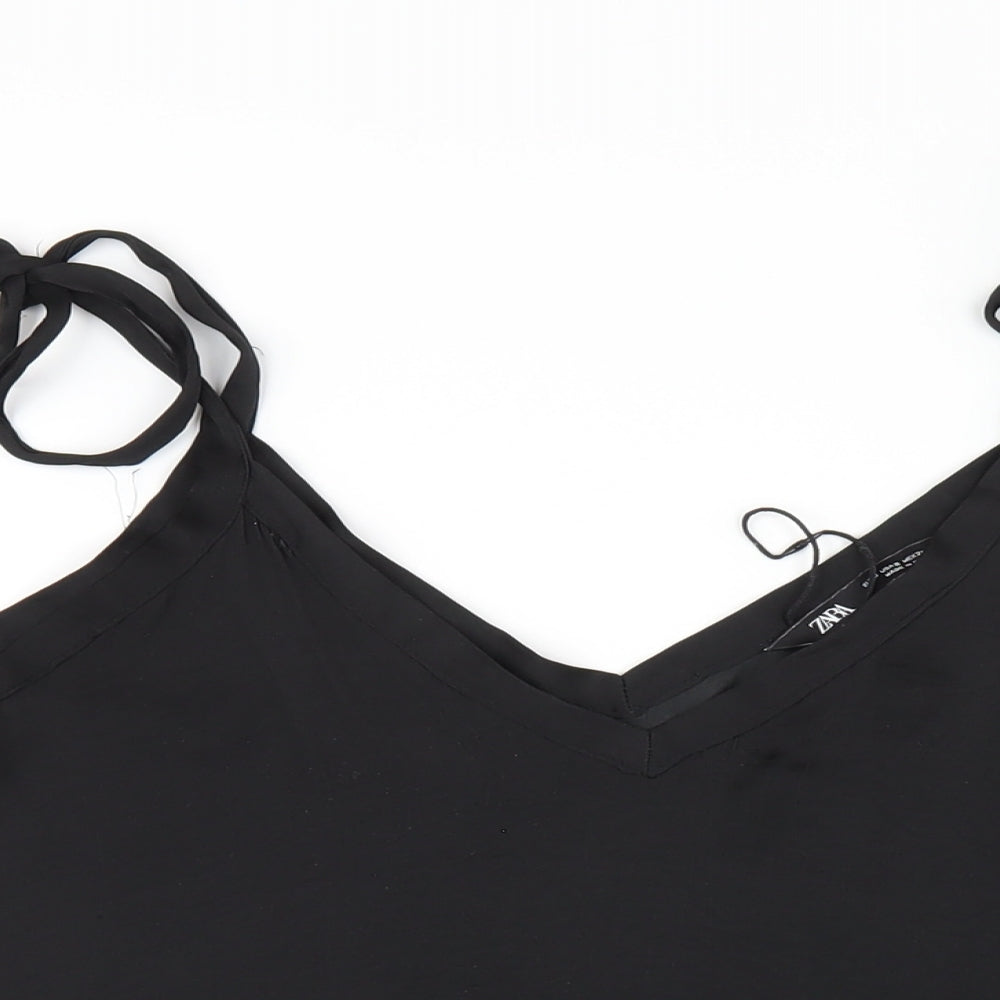 Womens UK Size S Zara Black Camisole T-Shirt