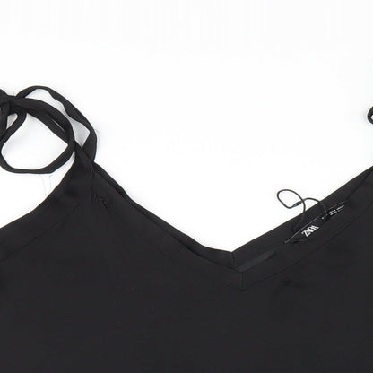Womens UK Size S Zara Black Camisole T-Shirt