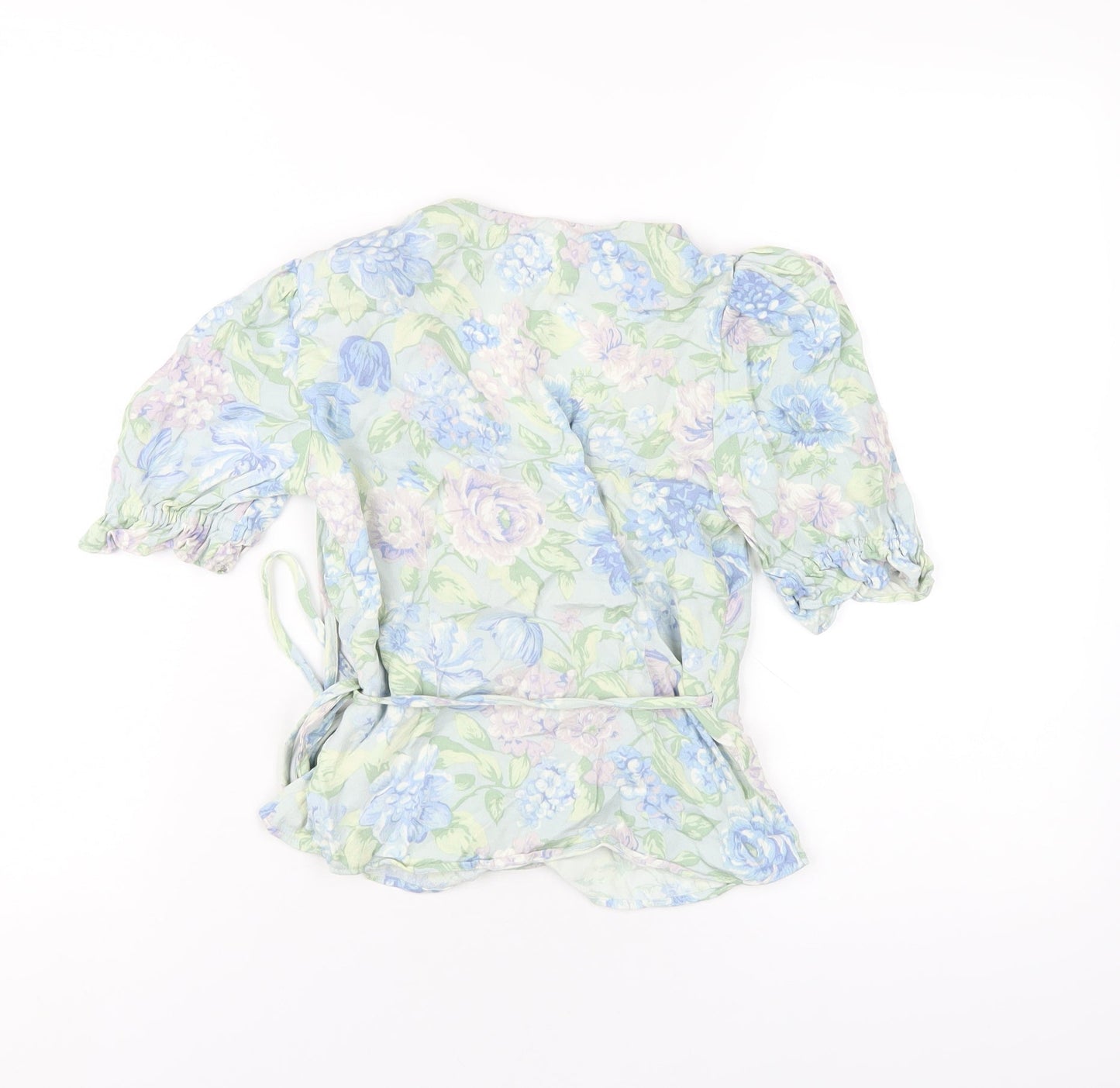 & Other Stories Womens Multicoloured Floral Viscose Wrap T-Shirt Size 4 V-Neck