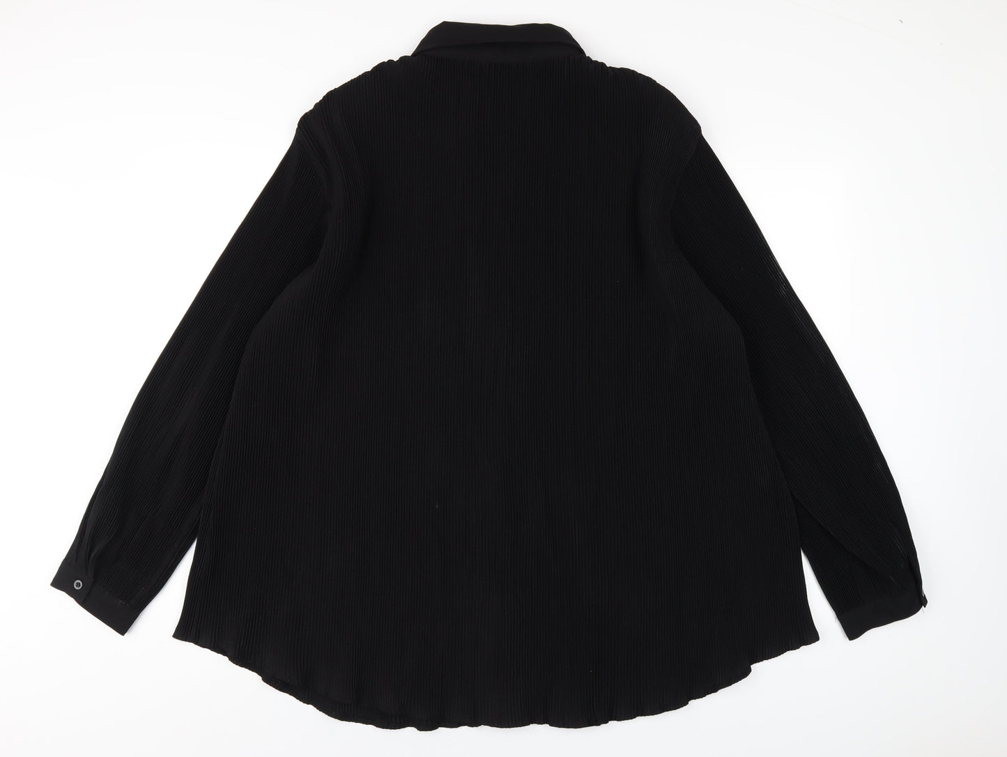 Womens UK Size 16 PRETTYLITTLETHING Black Basic Button-Up