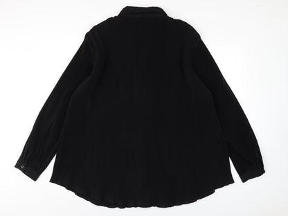 Womens UK Size 16 PRETTYLITTLETHING Black Basic Button-Up