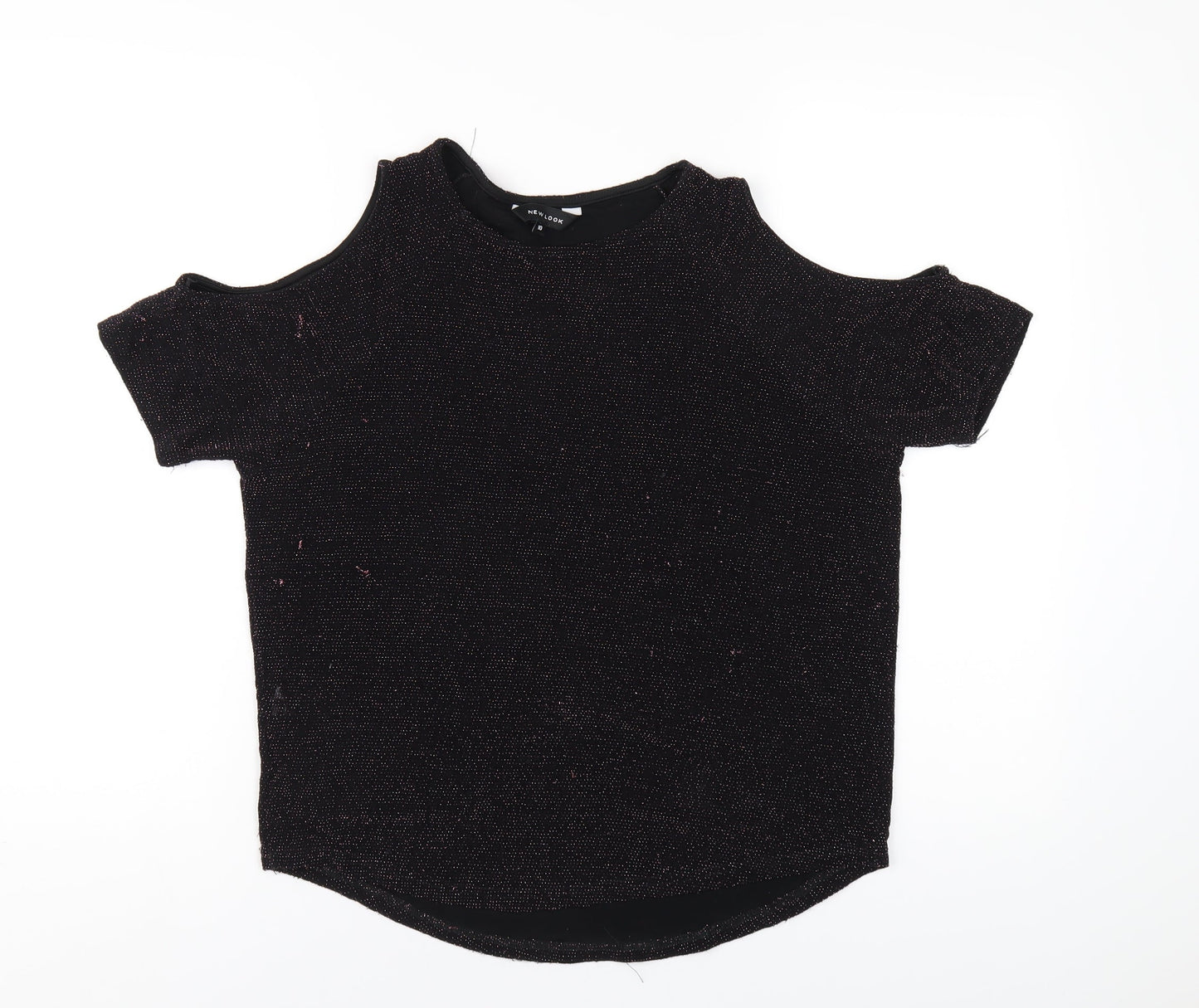 Womens UK Size 10 New Look Black Basic T-Shirt