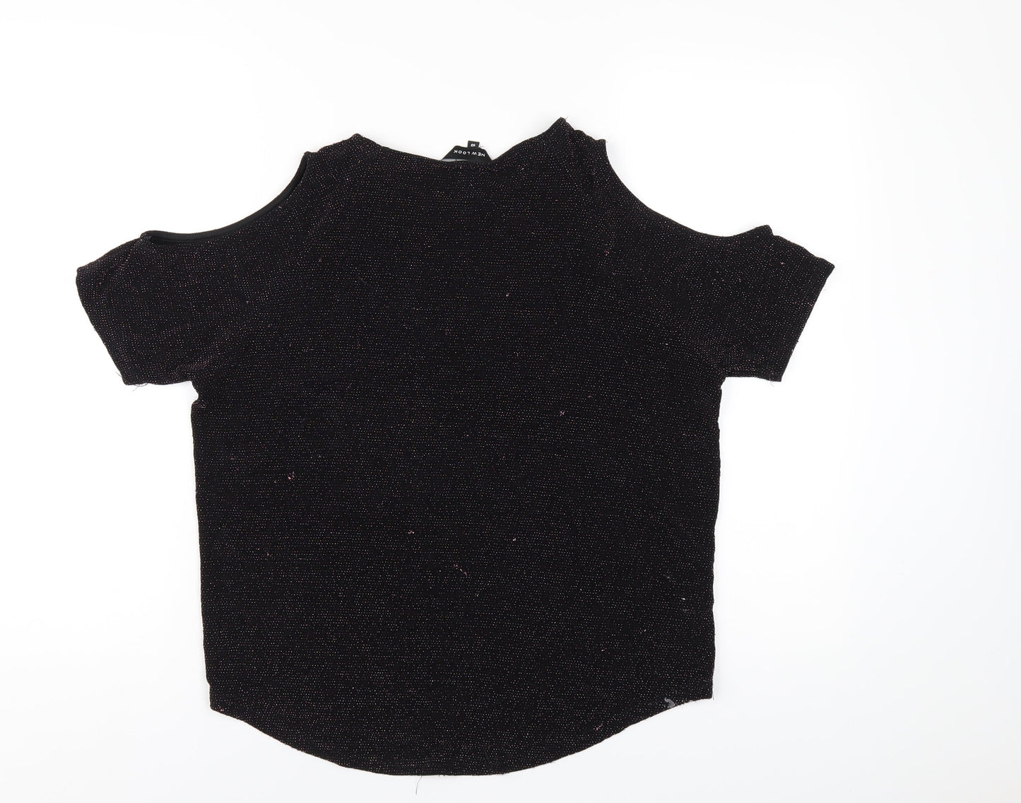 Womens UK Size 10 New Look Black Basic T-Shirt