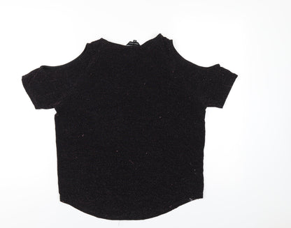Womens UK Size 10 New Look Black Basic T-Shirt