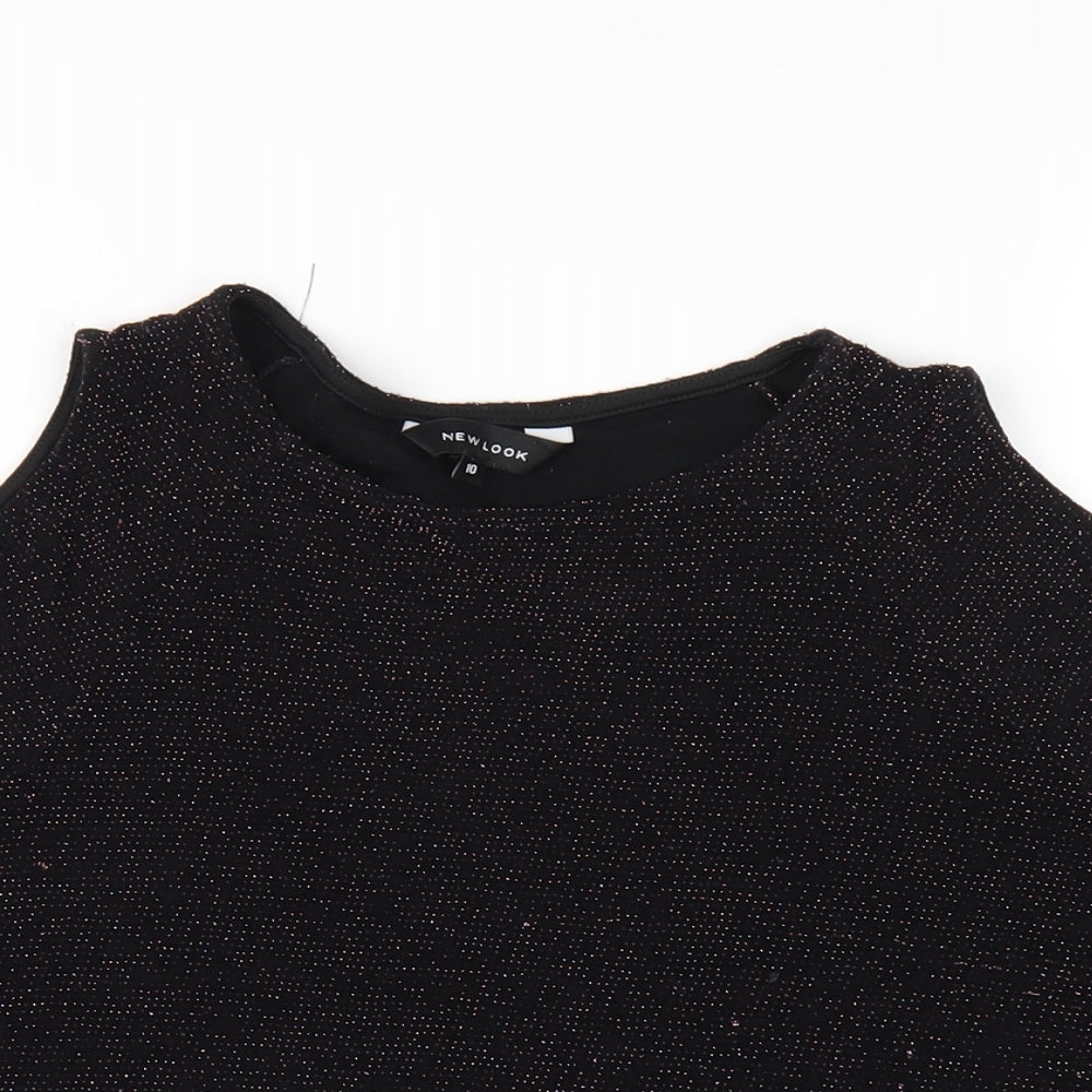 Womens UK Size 10 New Look Black Basic T-Shirt