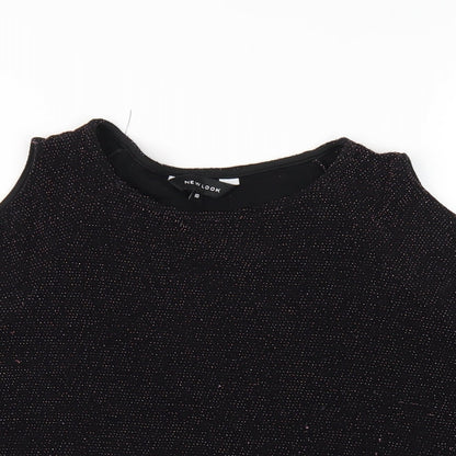 Womens UK Size 10 New Look Black Basic T-Shirt