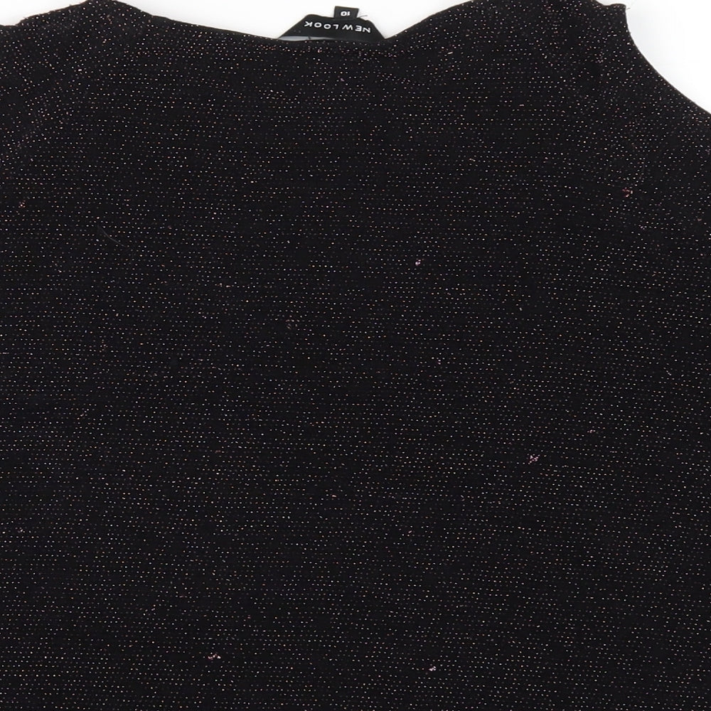 Womens UK Size 10 New Look Black Basic T-Shirt