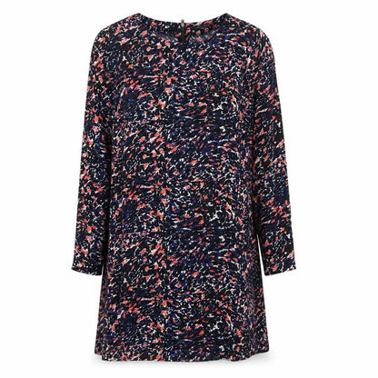 Warehouse Womens Multicoloured Geometric Polyester A-Line Size 12 Round Neck Zip