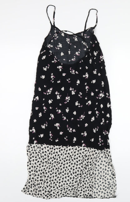 ASOS Womens Multicoloured Geometric Viscose A-Line Size 6 Round Neck Pullover
