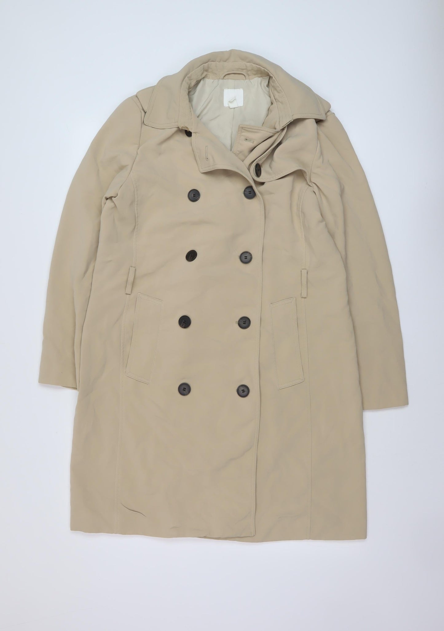 Womens UK Size 12 H&M Beige Overcoat