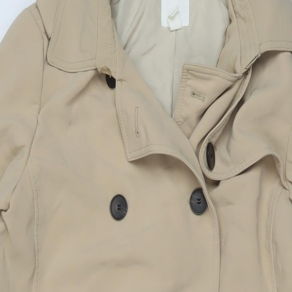 Womens UK Size 12 H&M Beige Overcoat