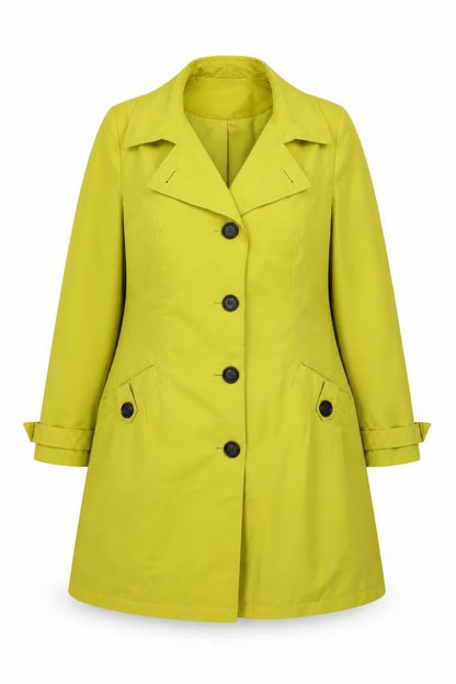 Marks & Spencer Womens Yellow Overcoat Coat Size 16 Button