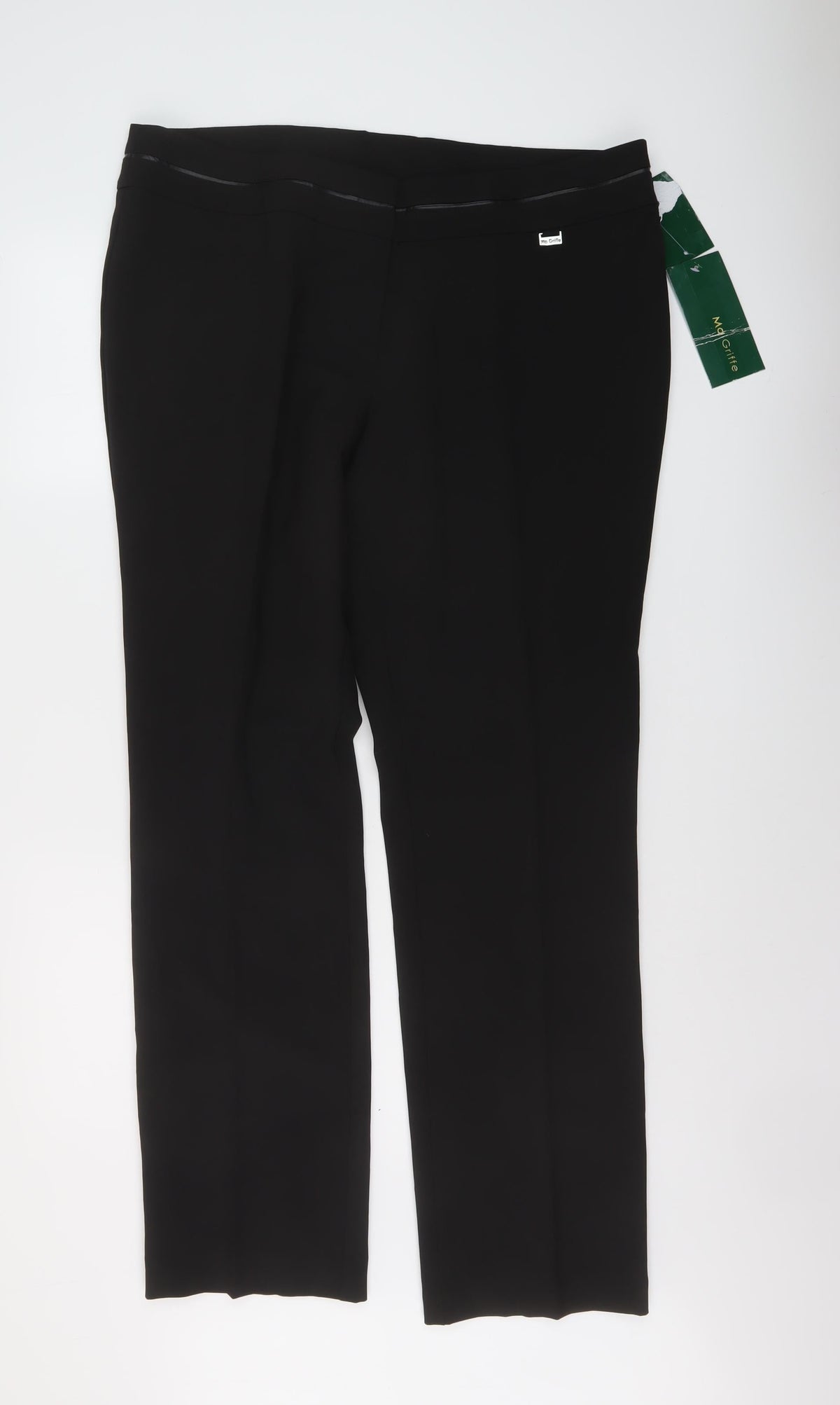 Ma Griffe Womens Black Polyester Trousers Size 40 in L32 in Regular Button
