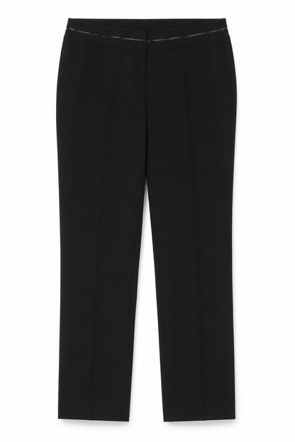 Ma Griffe Womens Black Polyester Trousers Size 40 in L32 in Regular Button