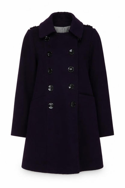 Marks & Spencer Womens Purple Overcoat Coat Size 8 Button