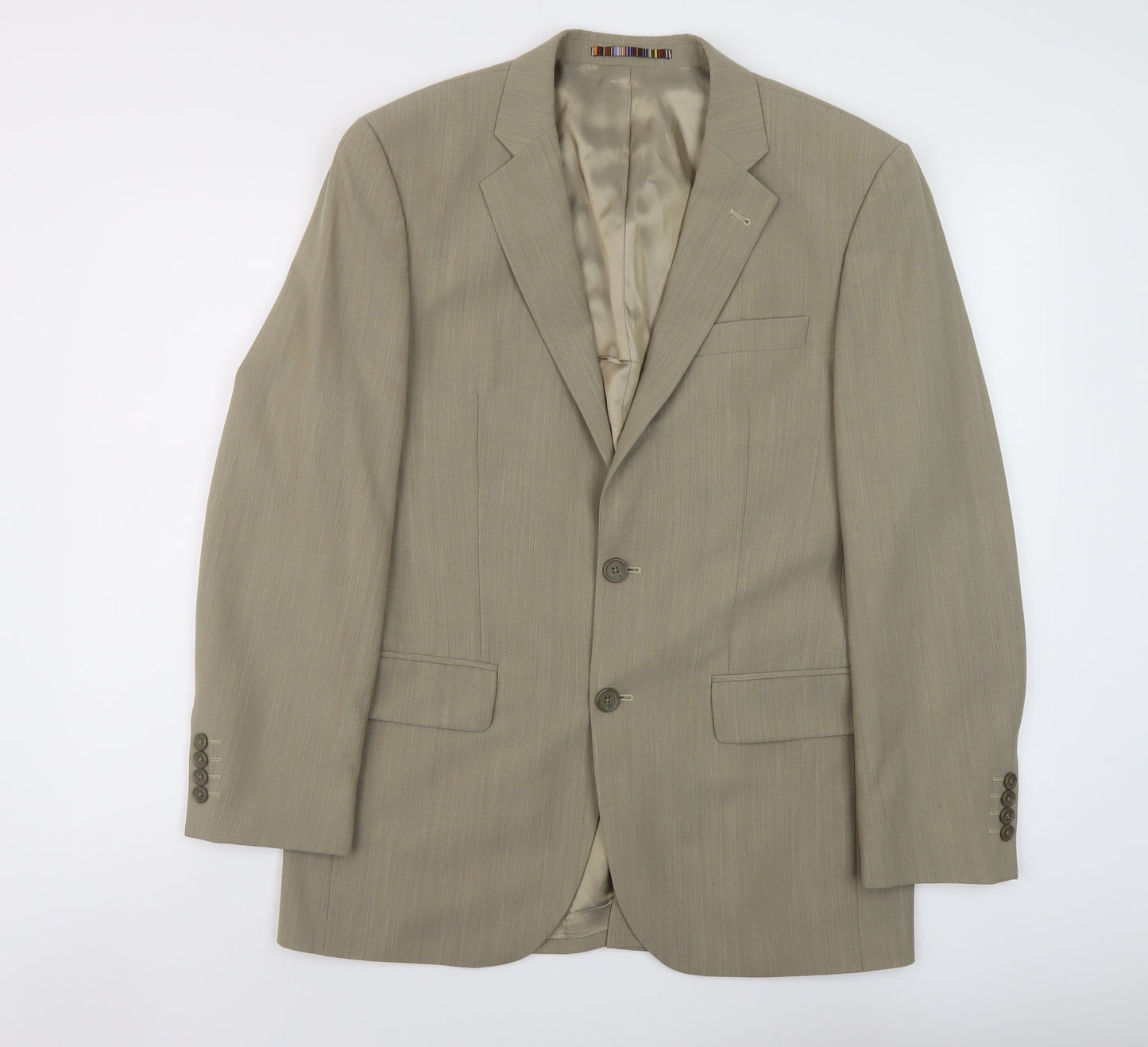 Mens UK Size 38 River Island Regular Beige Suit Jacket