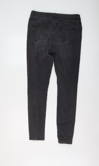 Denim & Co. Womens Grey Cotton Skinny Jeans Size 16 L29 in Regular Button