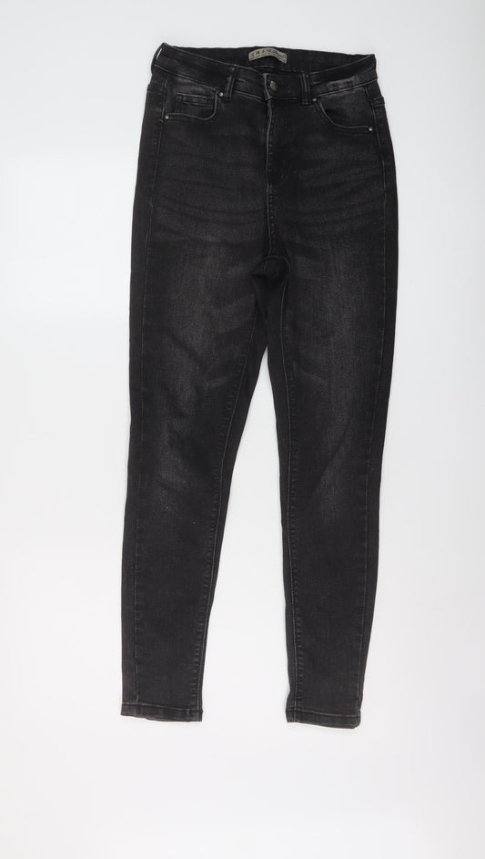 Denim & Co. Womens Black Cotton Skinny Jeans Size 10 L27 in Regular Button