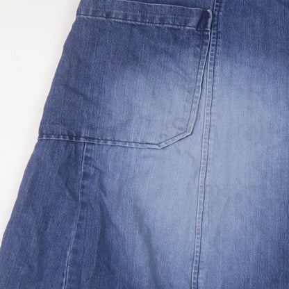Usskes Womens Blue Cotton A-Line Skirt Size 34 in Button