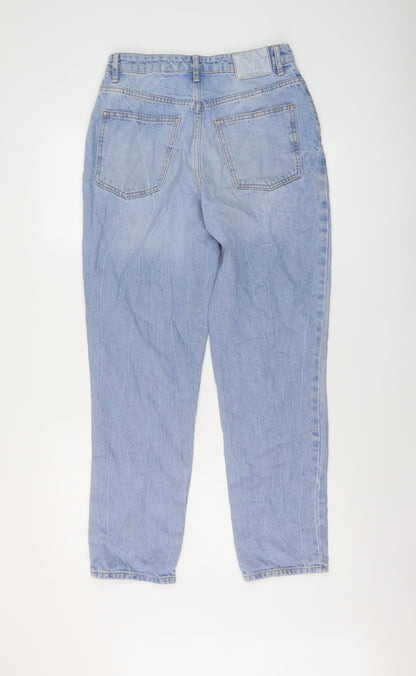 COLLUSION Womens Blue Cotton Mom Jeans Size 28 in L28 in Regular Button