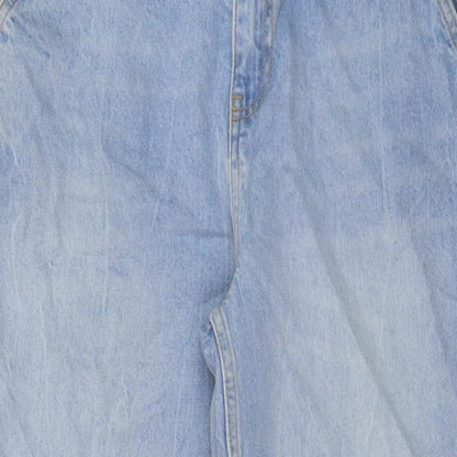 COLLUSION Womens Blue Cotton Mom Jeans Size 28 in L28 in Regular Button