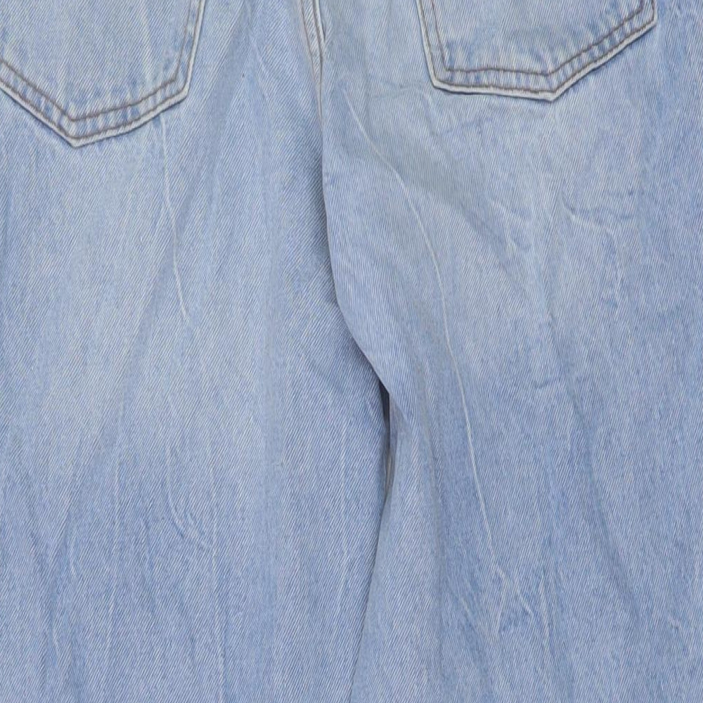 COLLUSION Womens Blue Cotton Mom Jeans Size 28 in L28 in Regular Button