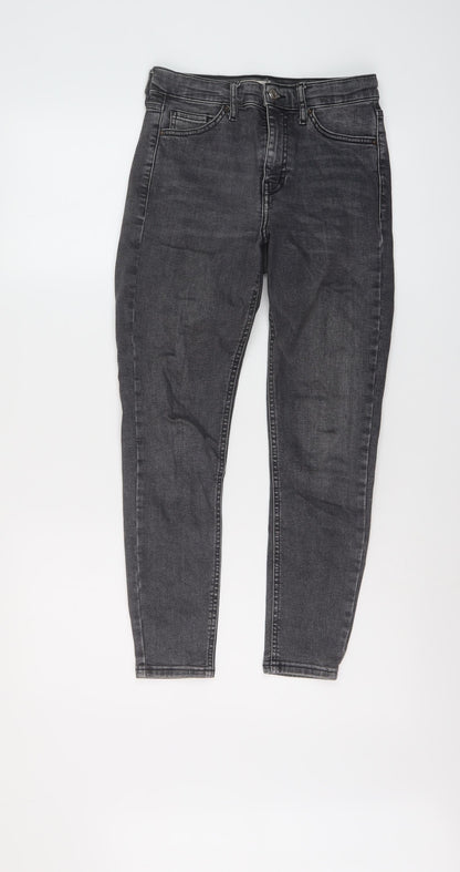 Topshop Womens Grey Cotton Skinny Jeans Size 26 in L24 in Regular Button